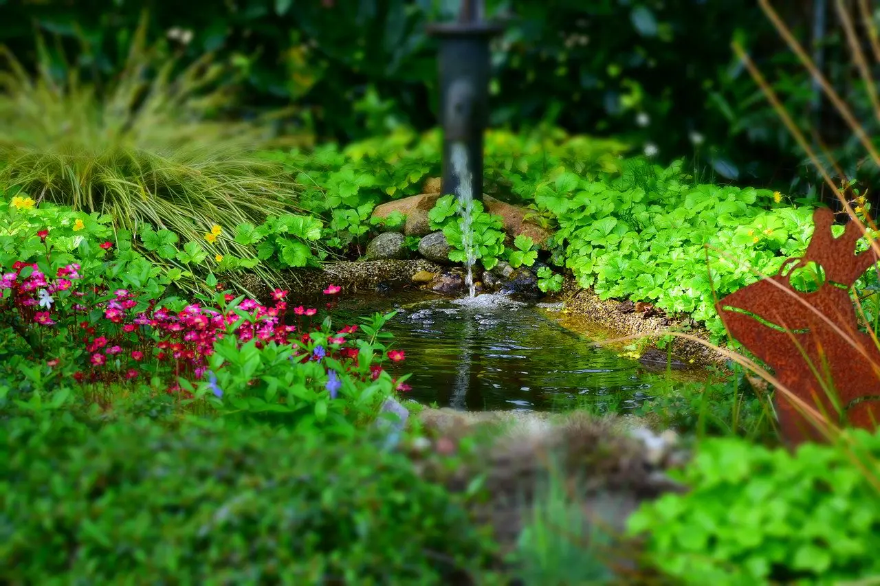 Garten Teich Wasserpumpe Wasser Pflanzen